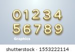 Golden Numbers Set. Vector 3d...