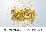 happy new 2021 year. holiday... | Shutterstock .eps vector #1866144091