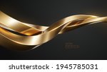 golden intertwined shapes.... | Shutterstock .eps vector #1945785031