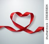 Red Ribbon Heart. Vector...