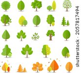 tree collection isolated white... | Shutterstock .eps vector #2057817494