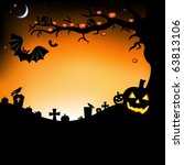 halloween illustration with... | Shutterstock . vector #63813106