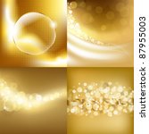4 Gold Backgrounds  Vector...