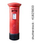 English Red Post Box Isolated...