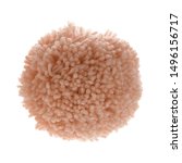 Pink wool pom pom isolated on...