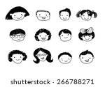 group of sketch kids face set | Shutterstock .eps vector #266788271