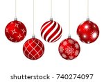 Red Christmas Balls With...
