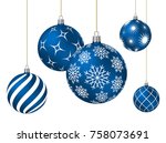 Blue Christmas Balls With...