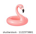 inflatable pink flamingo... | Shutterstock . vector #1122573881