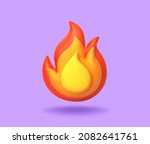 Cartoon Fire Flame Isolated On...