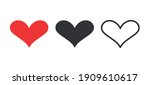 heart symbol set. simple heart... | Shutterstock .eps vector #1909610617