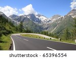 Mountains in Austria. Hohe Tauern National Park, Glocknergruppe range of mountains. Hochalpenstrasse - famous mountain road.