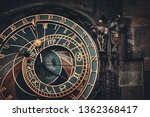 Astronomical clock closeup in Old Town Square in Prague Czech Republic