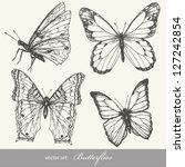 Butterfly Set. Insect Sketch...