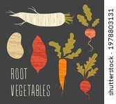 set of vector root vegetables.... | Shutterstock .eps vector #1978803131