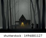 graphic illustration of  spooky ... | Shutterstock .eps vector #1496881127