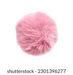 Fluffy pink  ball isolated on...