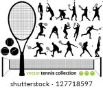 Tennis Players Silhouettes  ...