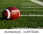 American Football on the Field near the hashmarks or yard lines