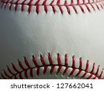 Close Up Of A Baseball Threads...