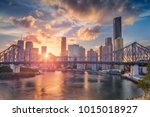 Brisbane. Cityscape image of Brisbane skyline, Australia with Story Bridge during dramatic sunset.