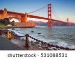 San Francisco .Image of Golden Gate Bridge in San Francisco, California during sunrise.