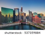 Chicago at dawn. Cityscape image of Chicago downtown at sunrise.
