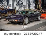 Small photo of SINSHEIM, GERMANY - MAI 2022: violet purple Lamborghini Urraco P300 1978 265ps sports car