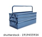 Blue Metal Toolbox Closed Over...