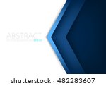 blue angle arrow overlap vector ... | Shutterstock .eps vector #482283607
