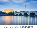 Washington DC, USA skyline on the Potomac River.