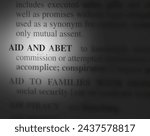Small photo of close up photo of the words aid and abet