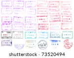 colorful passport stamps... | Shutterstock . vector #73520494