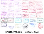 colorful passport stamps... | Shutterstock .eps vector #73520563