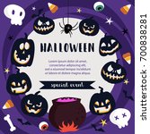 halloween greeting card... | Shutterstock .eps vector #700838281