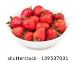 Strawberry Bowl On White...