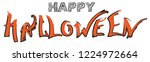 happy halloween text greeting... | Shutterstock . vector #1224972664