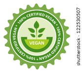 100  certified vegan food label. | Shutterstock .eps vector #122530507
