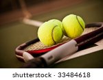 A shot of a tennis racquet and...