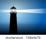 Lighthouse Silhouette At Night  ...