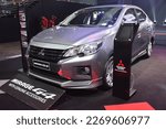 Small photo of PASAY, PH - SEPT 17 - Mitsubishi mirage g4 at Philippine International Motor Show on September 17, 2022 in Pasay, Philippines. P.I.M.S. is a car show event held in Philippines.