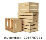 Wooden Crates Stack Isolated On ...