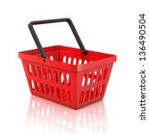 shopping basket isolated on... | Shutterstock . vector #136490504