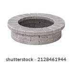 Stone Fire Pit Isolated With...