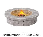 Stone Fire Pit Isolated On...