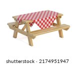 Wooden Picnic Table With...