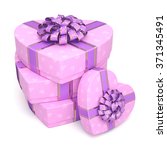pink heart shaped boxes with... | Shutterstock . vector #371345491