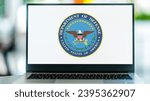 Small photo of POZNAN, POL - MAY 1, 2021: Laptop computer displaying logo of The US Department of Defense, an executive branch department of the federal government