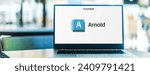 Small photo of POZNAN, POL - DEC 24, 2023: Laptop computer displaying logo of Autodesk Arnold, a global illumination rendering software