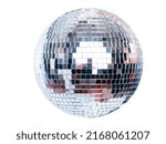 Shining Disco Ball dance music event equipment isolated on white 